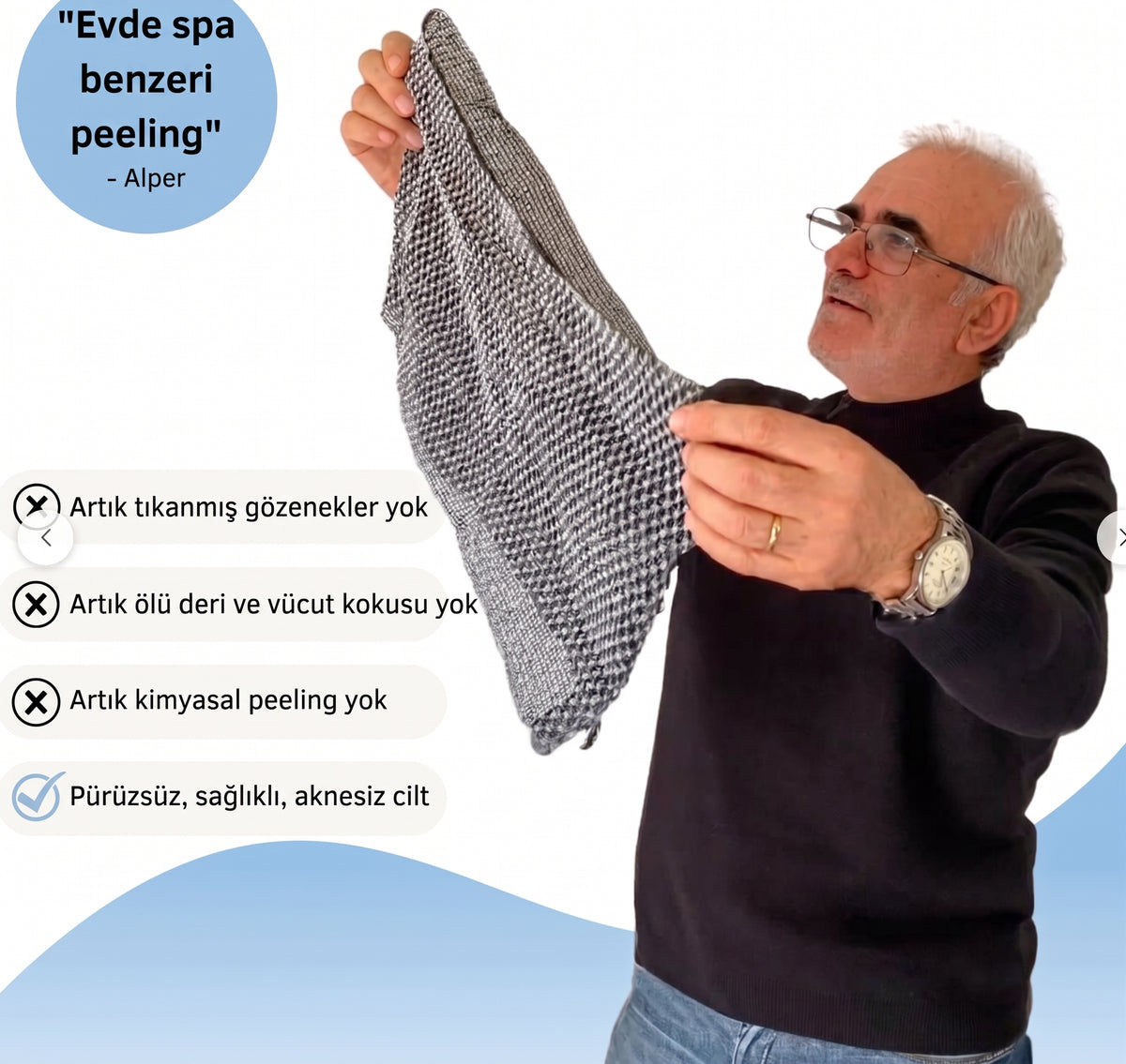 BİOPEEL PEELING ETKİLİ ANTİBAKTERİYEL DUŞ HAVLUSU