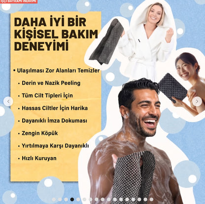 BİOPEEL PEELING ETKİLİ ANTİBAKTERİYEL DUŞ HAVLUSU