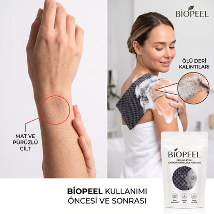 BİOPEEL PEELING ETKİLİ ANTİBAKTERİYEL DUŞ HAVLUSU